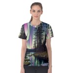 Northern Lights Aurora Borealis Women s Cotton T-Shirt