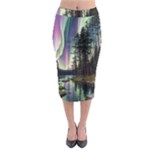 Northern Lights Aurora Borealis Midi Pencil Skirt