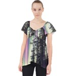 Northern Lights Aurora Borealis Lace Front Dolly Top