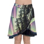 Northern Lights Aurora Borealis Chiffon Wrap Front Skirt