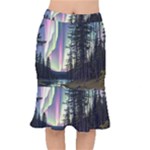 Northern Lights Aurora Borealis Short Mermaid Skirt