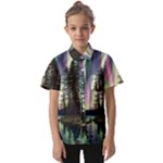 Northern Lights Aurora Borealis Kids  Short Sleeve Shirt