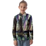 Northern Lights Aurora Borealis Kids  Long Sleeve Shirt