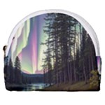 Northern Lights Aurora Borealis Horseshoe Style Canvas Pouch