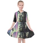 Northern Lights Aurora Borealis Kids  All Frills Chiffon Dress