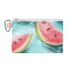 Watermelon Fruit Juicy Summer Heat Canvas Cosmetic Bag (medium) by uniart180623