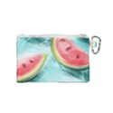 Watermelon Fruit Juicy Summer Heat Canvas Cosmetic Bag (Small) View2