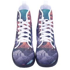Adventure Psychedelic Mountain Men s High-top Canvas Sneakers by uniart180623