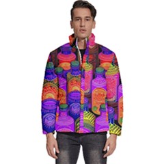 Bottles Colorful Men s Puffer Bubble Jacket Coat by uniart180623