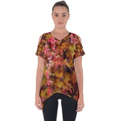 Red And Yellow Ivy  Cut Out Side Drop T-shirt by okhismakingart