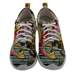 Fish Underwater Cubism Mosaic Women Athletic Shoes by Bedest