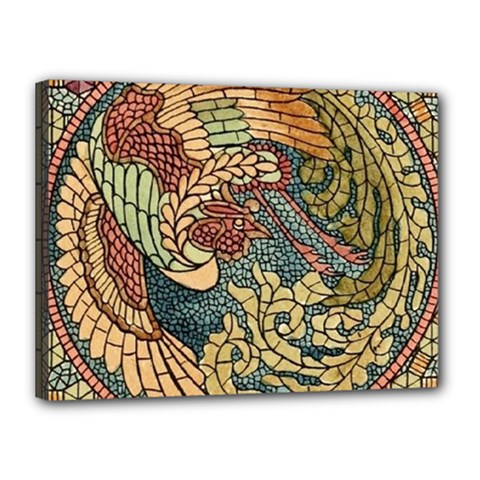 Wings-feathers-cubism-mosaic Canvas 16  X 12  (stretched) by Bedest
