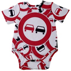 Overtaking-traffic-sign Baby Short Sleeve Bodysuit by Bedest