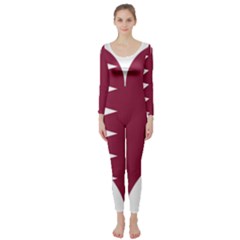 Heart-love-flag-qatar Long Sleeve Catsuit by Bedest