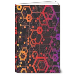 Abstract Red Geometric 8  X 10  Softcover Notebook