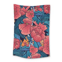 Flower Classic Japanese Art Small Tapestry by Cowasu