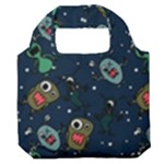 Monster Alien Pattern Seamless Background Premium Foldable Grocery Recycle Bag
