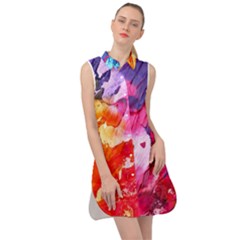 Colorful-100 Sleeveless Shirt Dress by nateshop