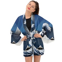 The Great Wave Off Kanagawa Long Sleeve Kimono by pakminggu