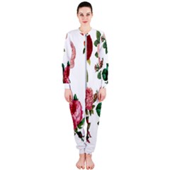Roses-white Onepiece Jumpsuit (ladies) by nateshop