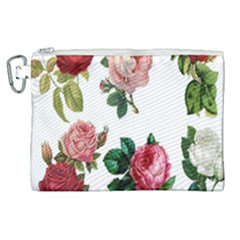Roses-white Canvas Cosmetic Bag (xl) by nateshop