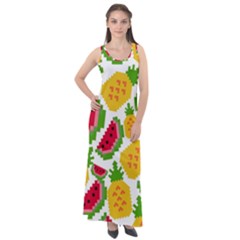 Watermelon -12 Sleeveless Velour Maxi Dress by nateshop