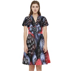 Berries-01 Short Sleeve Waist Detail Dress by nateshop