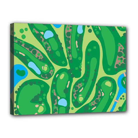 Golf Course Par Golf Course Green Canvas 16  X 12  (stretched) by Cowasu