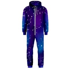 Realistic Night Sky With Constellations Hooded Jumpsuit (men) by Cowasu