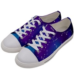 Realistic Night Sky With Constellations Women s Low Top Canvas Sneakers by Cowasu