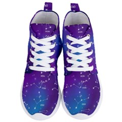 Realistic Night Sky With Constellations Women s Lightweight High Top Sneakers by Cowasu