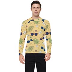 Seamless Pattern Of Sunglasses Tropical Leaves And Flower Men s Long Sleeve Rash Guard by Bedest