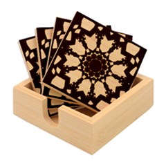 Kaleidoscope-abstract-round Bamboo Coaster Set by Bedest