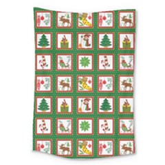 Christmas-paper-christmas-pattern Large Tapestry by Bedest