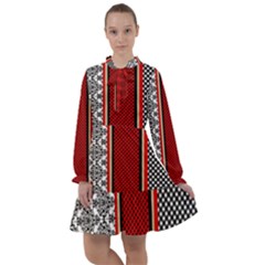 Background-damask-red-black All Frills Chiffon Dress by Bedest