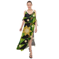 Background-batik 02 Maxi Chiffon Cover Up Dress by nateshop