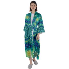 Fractal Maxi Satin Kimono by nateshop