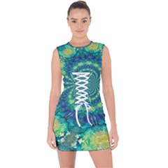 Fractal Lace Up Front Bodycon Dress by nateshop