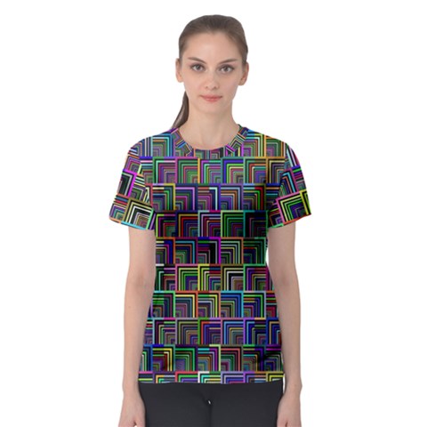 Wallpaper-background-colorful Women s Sport Mesh T-shirt by Bedest