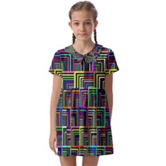 Wallpaper-background-colorful Kids  Asymmetric Collar Dress by Bedest