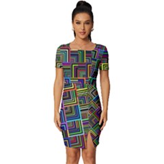Wallpaper-background-colorful Fitted Knot Split End Bodycon Dress by Bedest