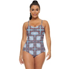 Pattern-cross-geometric-shape Retro Full Coverage Swimsuit by Bedest