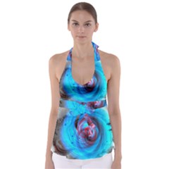 Abstract-kaleidoscope-pattern Tie Back Tankini Top by Bedest