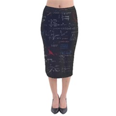 Math Mathematics Pattern Velvet Midi Pencil Skirt by pakminggu
