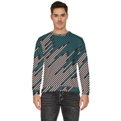 Abstract Diagonal Striped Lines Pattern Men s Fleece Sweatshirt