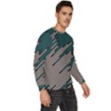 Abstract Diagonal Striped Lines Pattern Men s Fleece Sweatshirt View3