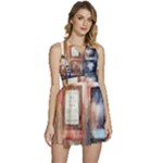 Tardis Doctor Who Transparent Sleeveless High Waist Mini Dress