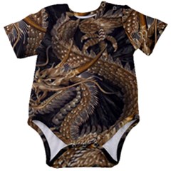 Fantasy Dragon Pentagram Baby Short Sleeve Bodysuit by Cowasu