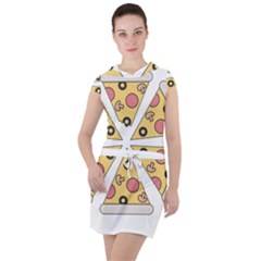 Pizza-slice-food-italian Drawstring Hooded Dress