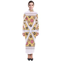Pizza-slice-food-italian Turtleneck Maxi Dress